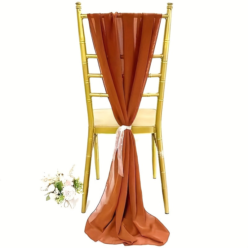 Voile de dossier de chaise en gaze terracotta, lot de 10